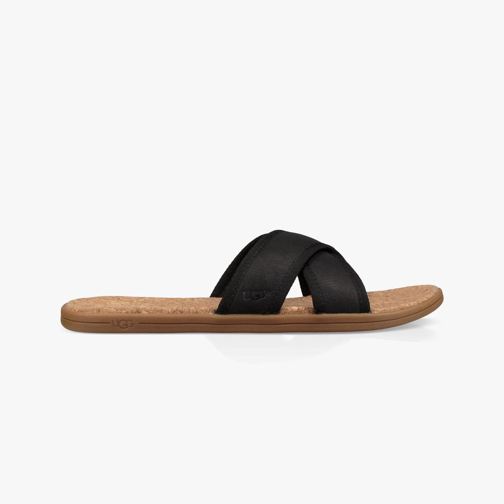 Tong UGG Seaside Homme Noir Soldes 397GBWLM